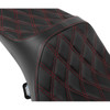 Drag Specialties Seats - Predator III Seat - Extended Reach - Double Diamnd - Red Stitching - FLH/FLT '08-'24