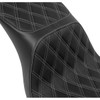 Drag Specialties Seats - Predator 2-Up Seat - Vinyl - Double Diamond - Silver Stitching - FLSB/FXLRS '18-'24