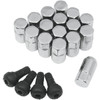 Moose Offroad - Lug Nuts with Valve Stems - 10 mm x 1.25 - Chrome - Tapered - 16 Pack