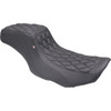 Mustang #88415 - One Piece 2-Up Squareback Seat - Double Diamond - Black Stitch - FLH/FLT '23-'25
