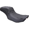 Mustang #88415GM - One Piece 2-Up Squareback Seat - Double Diamond - Gunmetal Stitch - FLH/FLT '23-'25