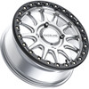 Raceline Wheels #A14SB-77056+25 - Wheel - Alpha - Front/Rear - Hyper Silver/with Black Ring - 17x7 - 4/156 - +25 mm