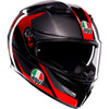 AGV #2118381004-018-S - K3 Helmet - Striga - Black/Gray/Red - Small