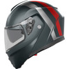 AGV #21182960020062X - Streetmodular Helmet - Resia - Matte Gray/Silver/Red - 2XL