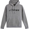 Alpinestars #1244-52030-1126-2X - Blaze V3 Pullover Hoodie - Heather Gray/Black - 2XL
