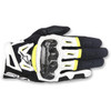 Alpinestars #3567717-125-2X - SMX-2 Air Carbon V2 Gloves - Black/White/Fluo Yellow - 2XL