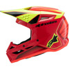 Alpinestars #8301625-3051-YS - Youth SM3 Helmet - Fray - Gloss Red/Yellow Fluo/Black - Small