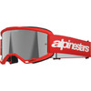 Alpinestars Goggles #5103325-3094 - Vision 3 Goggle - Wordmark - Red - Silver Mirror Lens