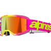 Alpinestars Goggles #5102425-3085 - Vision 5 Goggle - Wordmark - Pink/Yellow Fluo - Red Mirror Lens