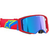 Alpinestars Goggles #5100325-3055 - Supertech Goggle - Corp - Red/Blue - ABS Vision - Blue Mirror Lens