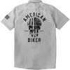 American Biker #ABBSAM17ST8SBSR - Biker Sam Contrast Stitch Shop Shirt - Gray/Black - Small
