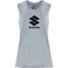 Factory Effex #27-87456 - Women's Suzuki Idol Muscle Tank Top - Light Heather Blue - XL
