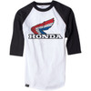 Factory Effex #17-87334 - Vintage Honda Baseball T-Shirt - White/Black - Large