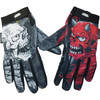 Lethal Threat #GL15021M - Good N Evil Skulls Gloves - Black - Medium