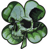 Lethal Threat #LT30246 - Shamrock Clover Skull Embroidered Patch - Large