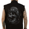 Lethal Threat #CO60193L - FTW Skull Printed Sleeveless Button Down Shirt - Black - Large