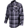 Throttle Threads #DRG27S68GYSR - Drag Specialties Long-Sleeve Flannel Shirt - Gray/Black - Small