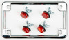 Chris Products #0602 - License Plate Frame W/4 Red Reflectors Chrome