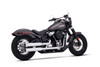 Rinehart Racing 500-1216 - 3.5” Slip-on Exhaust for Harley Softail - (Fitment 2) Deluxe / Heritage Classic / Chrome w/ Black Classic End Caps
