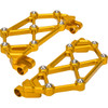 Arlen Ness #410-048 - Mini Diamond Floorboards - Driver - Gold - FLT
