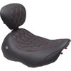 Mustang #89503DC - Wide Tripper™ Seat - Solo - Dark Cherry Stitching - FLT/FLH '23-'25