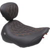 Mustang #89503MO - Wide Tripper™ Seat - Solo - Mandarin Orange Stitching - FLT/FLH '23-'25