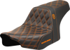 Saddlemen Pro Series SDC Performance Seat - Orange Stitching - w/o Backrest - FLT/FLH '23-'24