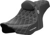 Saddlemen Pro Series SDC Performance Seat - Silver Stitching - w/ Backrest - FLT/FLH '23-'25