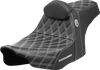 Saddlemen Pro Series SDC Performance Seat - White Stitching - w/ Backrest - FLT/FLH '23-'25