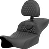 Saddlemen #823-07-190C0 - Heated RoadSofa™ Seat - Extended Reach - Honeycomb Stitch - w/ Backrest - FLT/FLH ’23-‘24