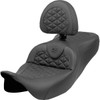Saddlemen #808-07B-210B0 - RoadSofa™ Tri Gripper Seat - Standard Reach - w/ Backrest - FLH/FLT '08-'25