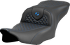 Saddlemen Roadsofa Seat - Dragon Scale Stitch - Blue Stitch - w/o Backrest - FLTR/FLHX '23-'24