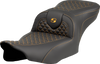 Saddlemen Roadsofa Seat - Dragon Scale Stitch - Gold Stitch - w/o Backrest - FLTR/FLHX '23-'24