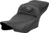 Saddlemen Roadsofa Extended Reach Seat - Dragon Scale Stitch - Dark Gray Stitch - w/o Backrest - FL '23-'24