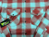 Mint Speed Shop - Last Chance Flannel - Teal & Brown