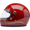 Biltwell #1003-594-502 - Gringo S Helmet - Flames - Gloss Garnet Red - Small
