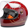 Biltwell #1003-594-505 - Gringo S Helmet - Flames - Gloss Garnet Red - XL
