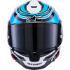 Alpinestars #8202826-1636-L - Supertech R7 Helmet - Zeal - 22.06 - Gloss Black/Blue/Pink Fluo/White - Large