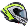 Alpinestars #8203926-1699-XS - Supertech R10 Helmet - 22.06 - Arius - Gloss Black/Silver/Yellow Fluo - XS
