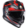 AGV #2118399004-015-M - K7 Helmet - Glimpse - Matte Black/Red - Medium