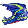 Alpinestars #8302426-7253-XS - SM7 Helmet - Deed - Gloss Blue/Yellow Fluo - XS
