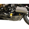 Thrashin Supply CO. #TSC-3034-5 - Skid Plate - Carbon Fiber/Gloss - With Gold Brackets - FLHX/FLTRX