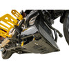 Thrashin Supply CO. #TSC-3035-5 - Skid Plate - Carbon Fiber/Forged - With Gold Brackets - FLHX/FLTRX
