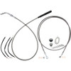FAT Baggers INC. #249010-C - EZ Install Kit - 10" Handlebars - Upper Clutch - Full Length - Braided Stainless Steel/Chrome