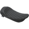 Drag Specialties Seats - Low Solo Seat - Double Diamond - Silver Stitch - FLHR/FLHX '99-'07