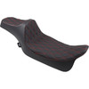 Drag Specialties Seats - Predator III Seat - Extended Reach - Double Diamond - Red Stitched - FL '08-'23