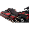 Drag Specialties Seats - Predator III Seat - Extended Reach - Double Diamond - Red Stitched - FL '08-'23