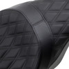 Drag Specialties Seats - Forward Positioned Predator 2-Up Seat - Double Diamond - Black Stitching - FL '08-'23