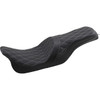 Drag Specialties Seats - Forward Positioned Predator 2-Up Seat - Double Diamond - Silver Stitched - FL '08-'23