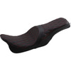 Drag Specialties Seats - Forward Positioned Predator 2-Up Seat - Double Diamond - Red Stitched - FL '08-'23